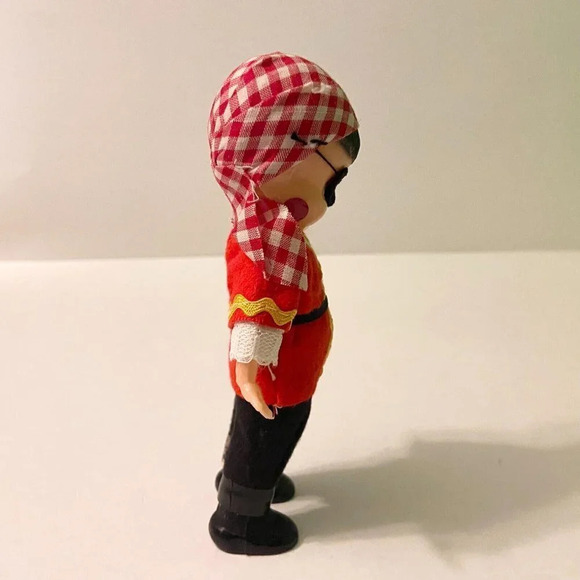 Vintage  Hard Plastic Pirate Boy Doll Open Shut Eyes 6 Inch Tall Figure Flaws - Picture 12 of 16